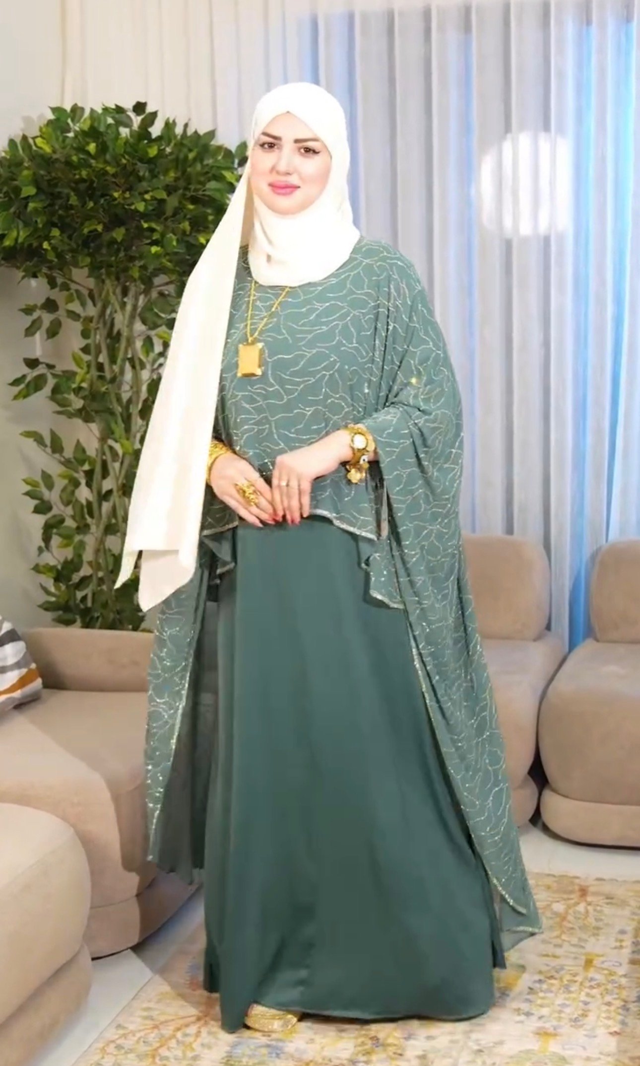 Ston Kaj ar 2part Abaya & Hijab - Image 4